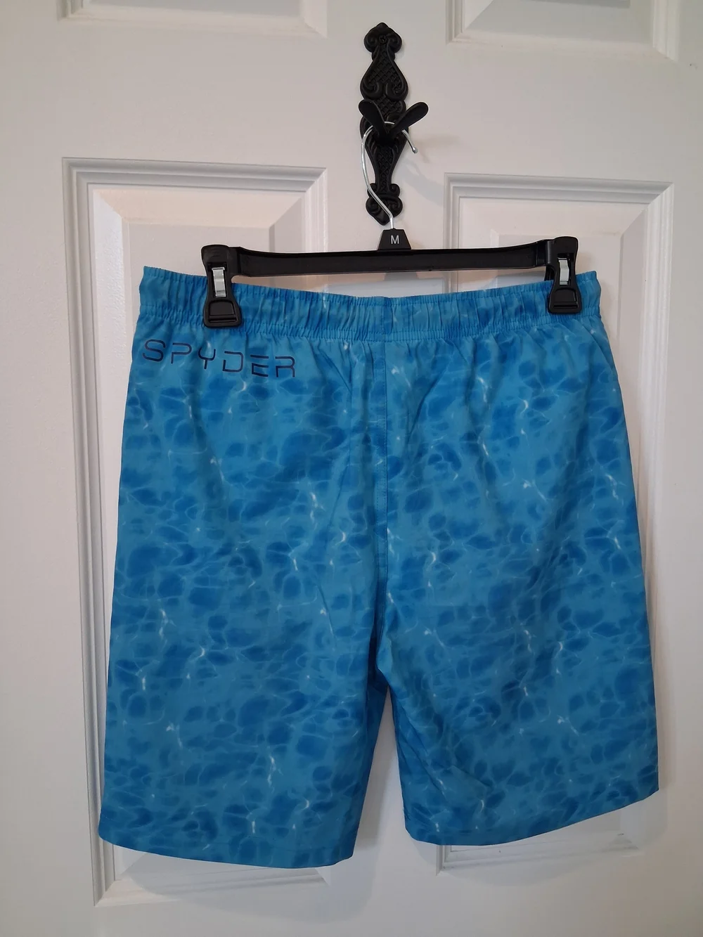 Spyder Kids Navy Long Sleeve Swim Tee with Aqua Spider and Blue Swim Trunks